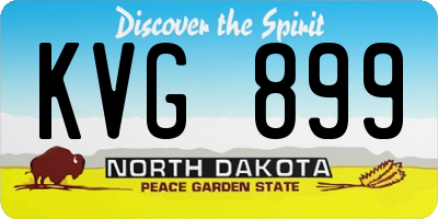 ND license plate KVG899
