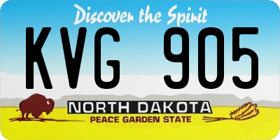 ND license plate KVG905