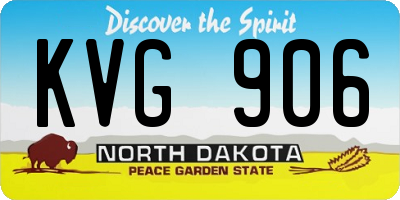 ND license plate KVG906