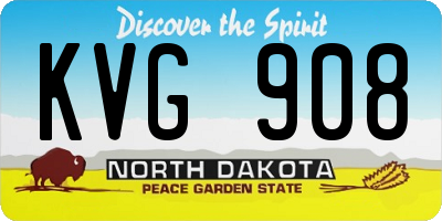 ND license plate KVG908