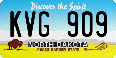 ND license plate KVG909
