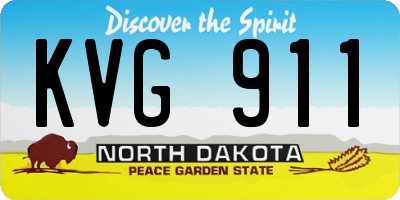 ND license plate KVG911