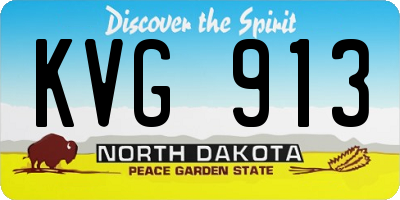 ND license plate KVG913