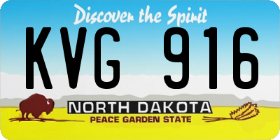 ND license plate KVG916