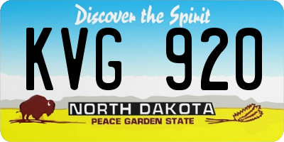 ND license plate KVG920