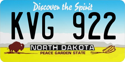 ND license plate KVG922