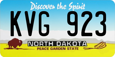 ND license plate KVG923