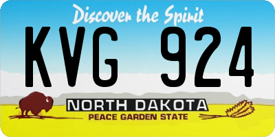 ND license plate KVG924