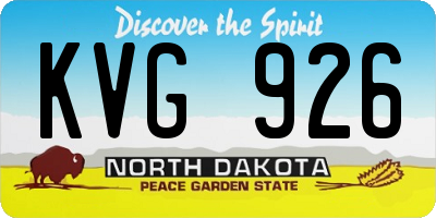 ND license plate KVG926