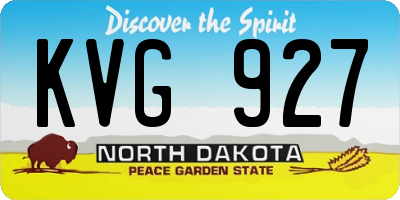 ND license plate KVG927