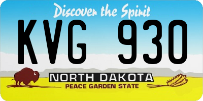 ND license plate KVG930