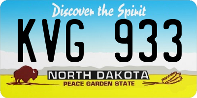ND license plate KVG933