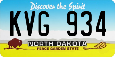 ND license plate KVG934