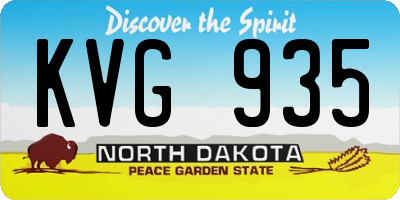 ND license plate KVG935