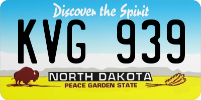 ND license plate KVG939