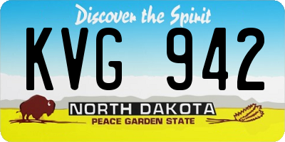 ND license plate KVG942