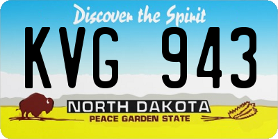 ND license plate KVG943