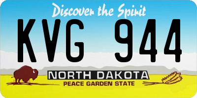 ND license plate KVG944