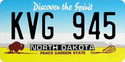 ND license plate KVG945