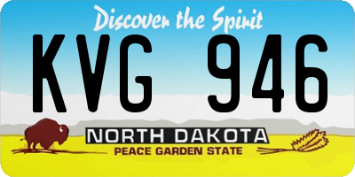 ND license plate KVG946