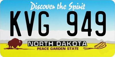 ND license plate KVG949