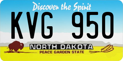 ND license plate KVG950