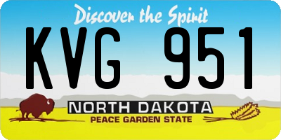 ND license plate KVG951