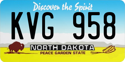 ND license plate KVG958