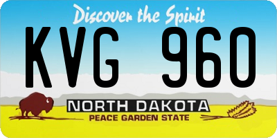 ND license plate KVG960