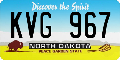 ND license plate KVG967