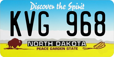 ND license plate KVG968
