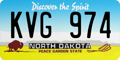 ND license plate KVG974