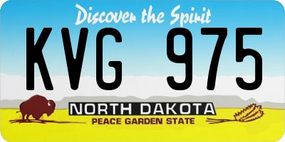 ND license plate KVG975