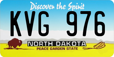 ND license plate KVG976