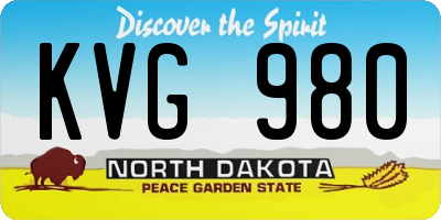 ND license plate KVG980
