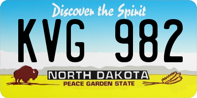 ND license plate KVG982