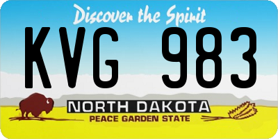 ND license plate KVG983