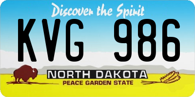 ND license plate KVG986