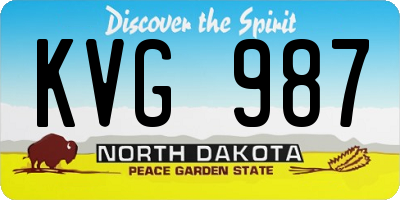 ND license plate KVG987