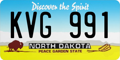 ND license plate KVG991