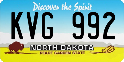 ND license plate KVG992