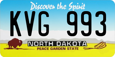 ND license plate KVG993