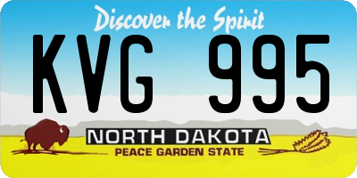 ND license plate KVG995