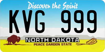 ND license plate KVG999