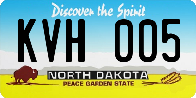 ND license plate KVH005