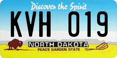 ND license plate KVH019