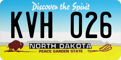 ND license plate KVH026