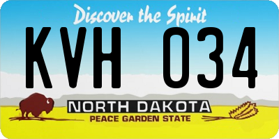ND license plate KVH034