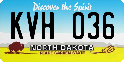 ND license plate KVH036