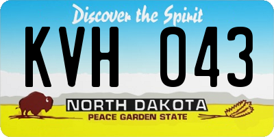 ND license plate KVH043